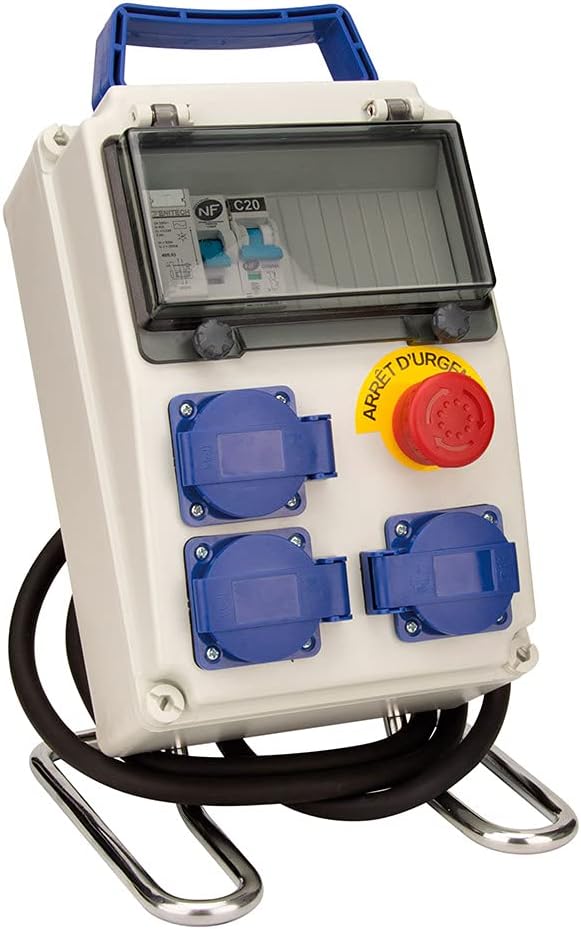 Coffret 8 modules de chantier IP54 équipé avec accessoires