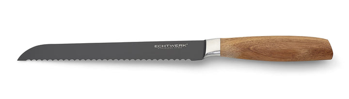 Echtwerk Brotmesser Black-Edition, Küchenmesser, aus hochwertigem Edelstahl, mit Wellenschliff, ergo