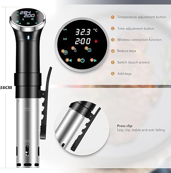 Sous Vide,Sous Vide Garer grossem Touchscreen 1100 Watt Präzisionsgarer, Tauchthermostate, Sous Vide
