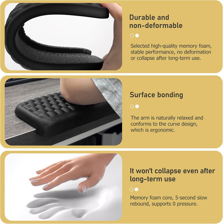 2 Stück L-förmige Handballenauflage Tastatur, Armauflage Schreibtisch EdgeRest, Memory Foam Schreibt
