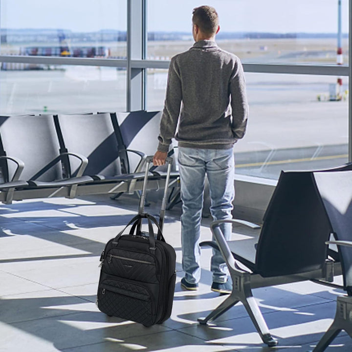 KROSER Handgepäck Koffer Trolley 40cm, Carry On Untersitzer Multifunktional 16-Zoll Leichter Über-Na