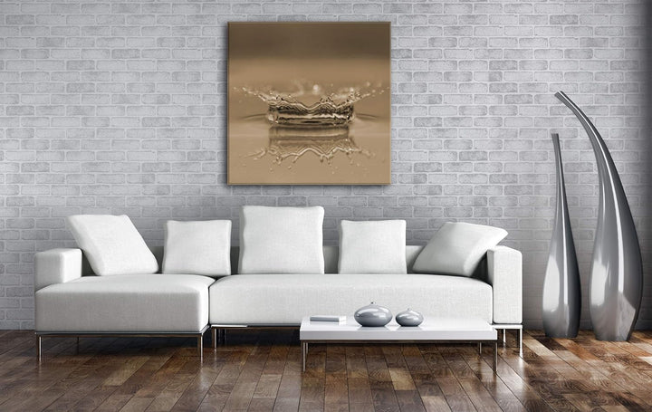 deyoli Bezaubernder Blauer Wassertropfen im Format: 70x70 Effekt: Sepia als Leinwandbild, Motiv auf
