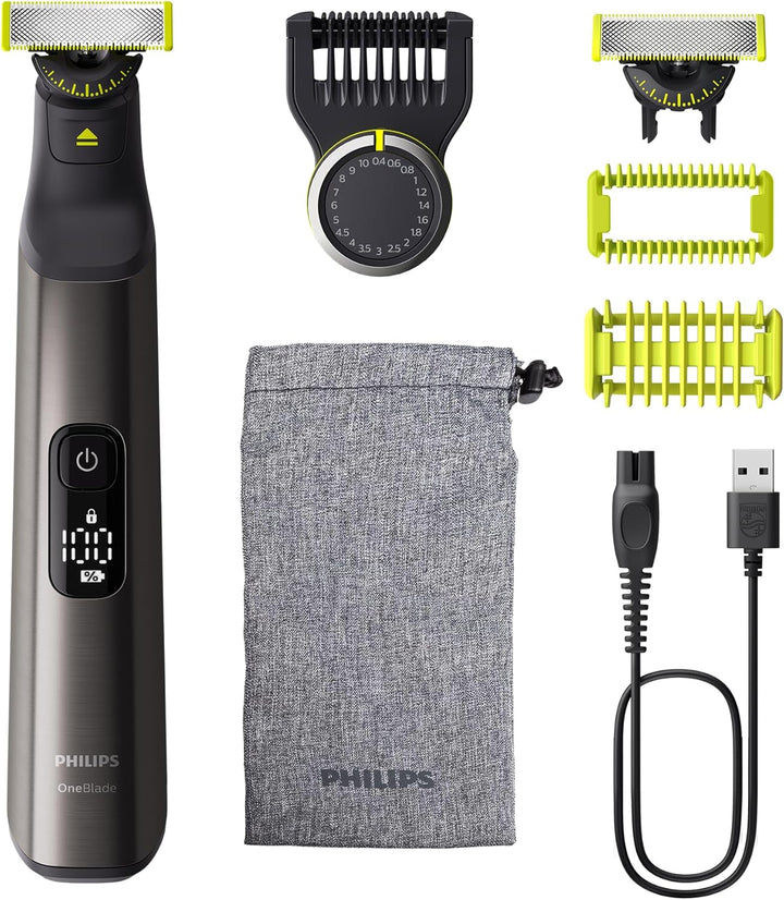 Philips OneBlade Pro 360 Face & Body - Elektrischer Bartschneider, Rasierer und Bodygroomer, 2x 360-