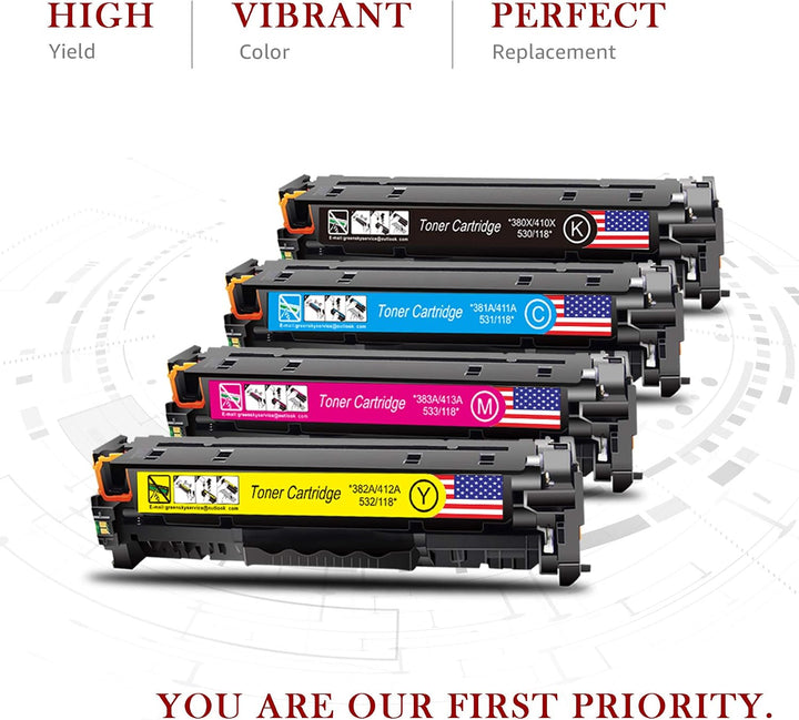 Toner Kingdom 305X Toner Wiederaufbereitet für HP 305X CE410X 305A CE411A für HP Laserjet Pro 400 Co