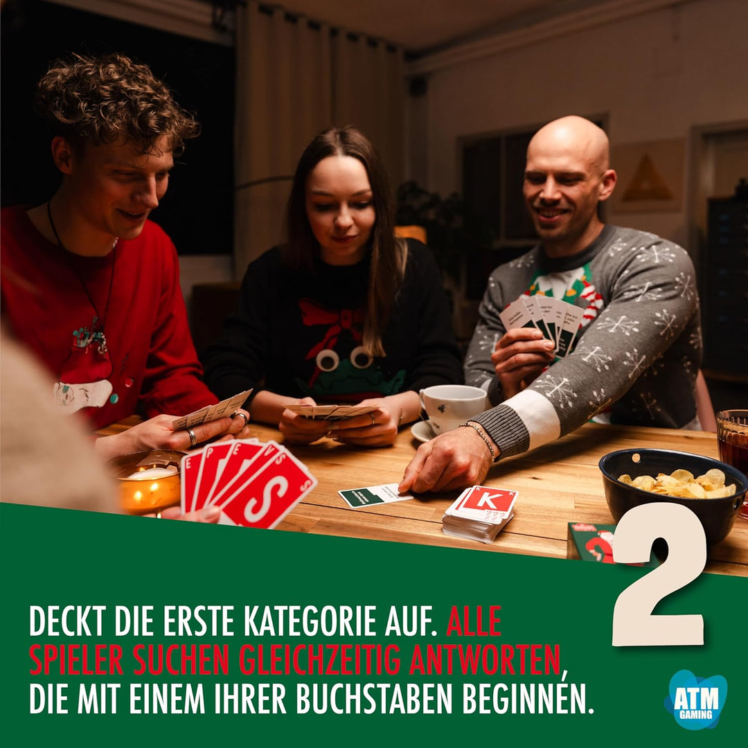 ATM Gaming Quickstop - Weihnachtsedition - Das Buchstaben-Duell - Kartenspiel für Jugendliche und Er
