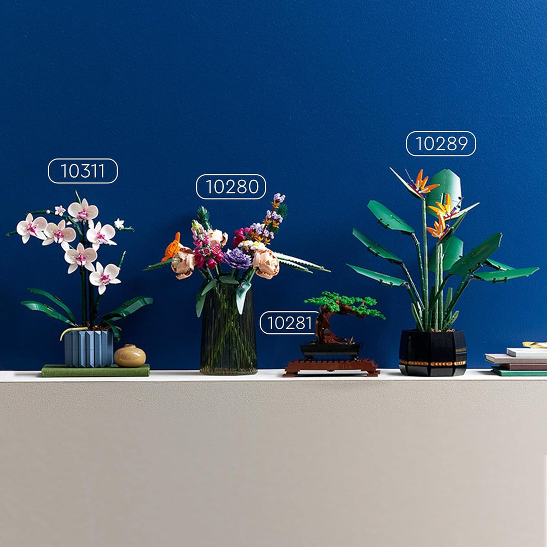 LEGO Icons Orchidee, Künstliche Pflanzen Set mit weissen und rosa Blumen, Modellbausatz für Erwachse