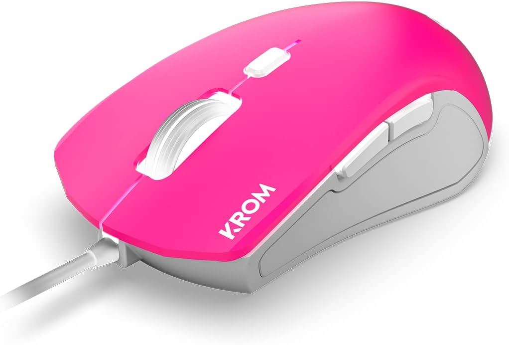 KROM Maus und -Mausunterlage Barbie Edition Kandy - Weisse LED-Membrantastatur, Maus optischem Senso