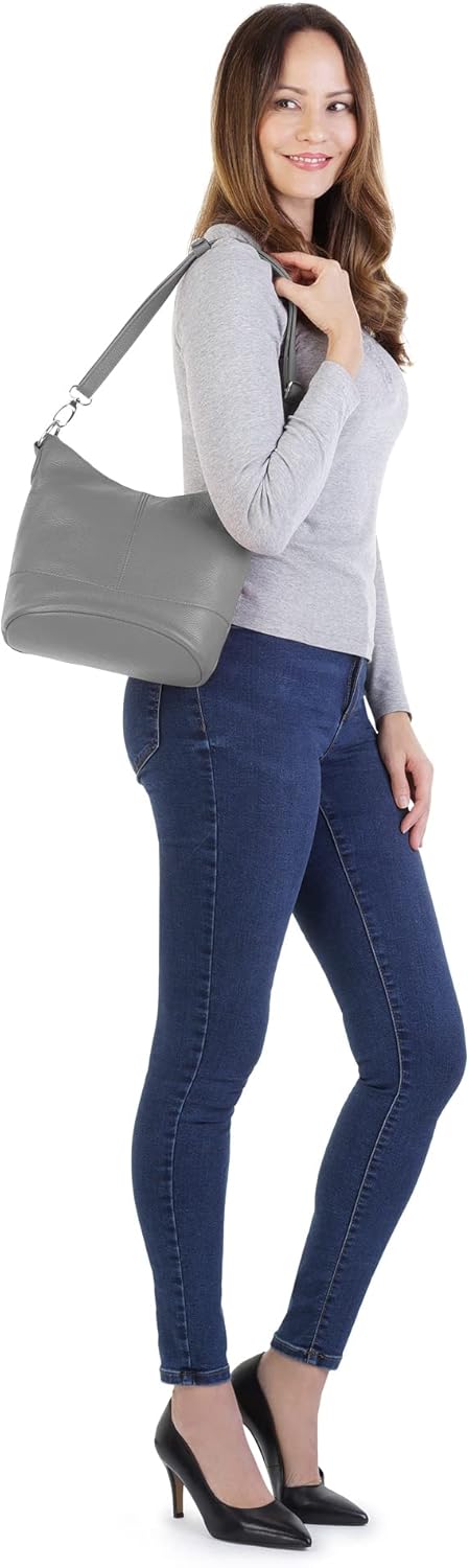 Umhängetasche Echt Leder Damen Made in Italy, Handtasche, Schultertasche, Crossbody Bag aus Leder 02