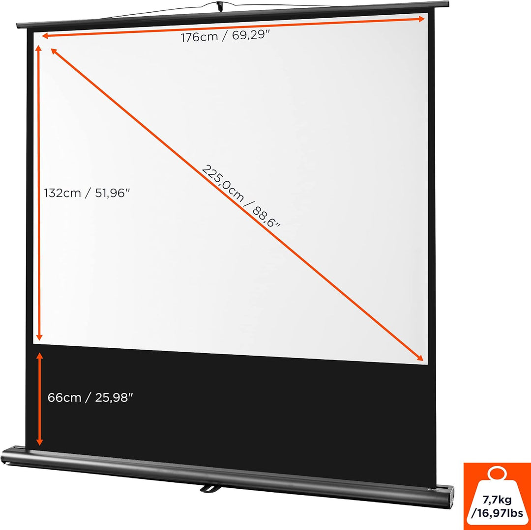 celexon Ultramobil Professional Pull-Up-Leinwand 85" | 180x135 cm 4:3 | transportable 8K, Full-HD Be