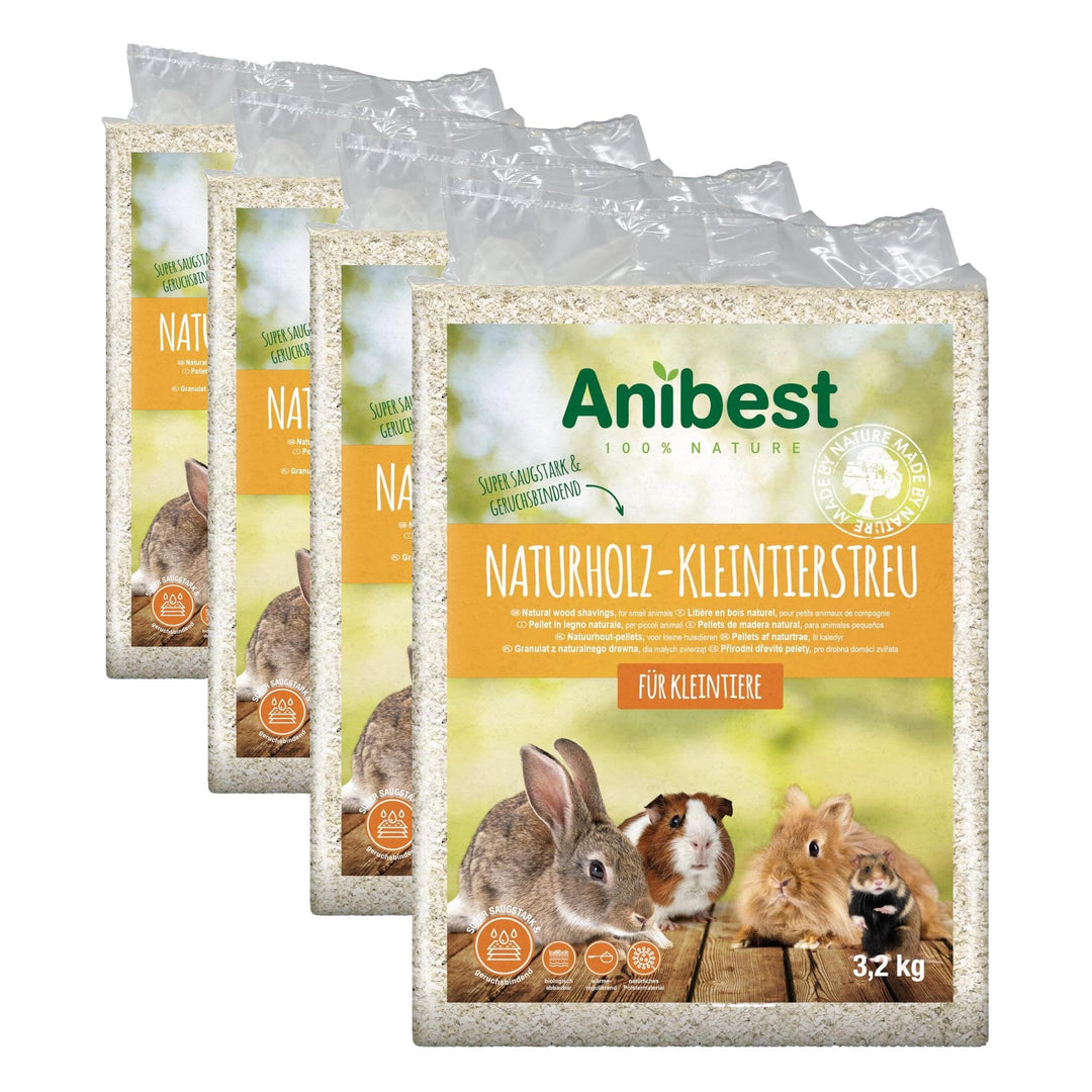 Anibest Kleintierstreu, 100% natürliche Einstreu für Kaninchen, Hamster, Meerschweinchen & Co, saugf