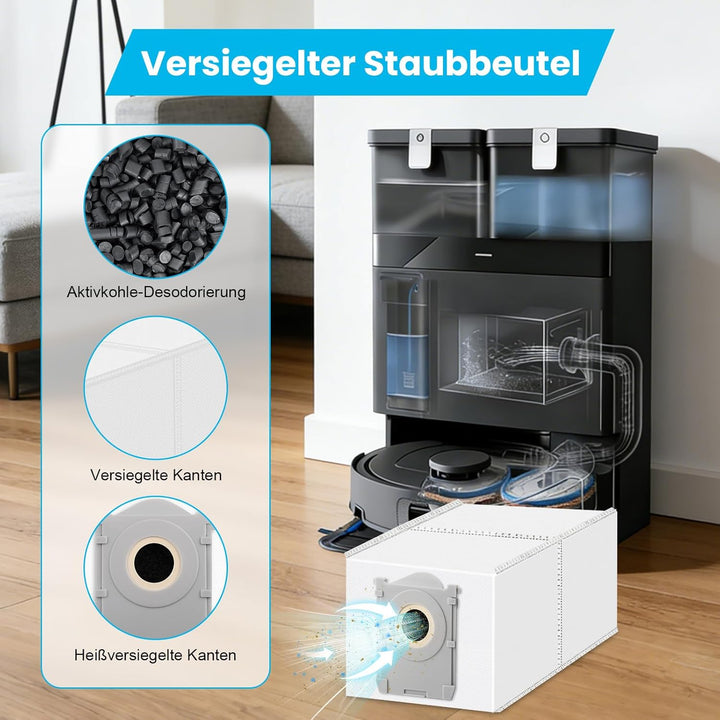 25 Stück Zubehör für Ecovacs Deebot T30C, T30C Omni, T30C Omni Gen2 Saugroboter Ersatzteile, 2 Haupt