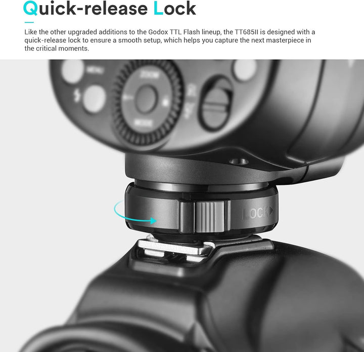 Godox TT685II-S TT685II Flash for Sony Blitzgerät, 1/8000s HSS GN60 2.4G Wireless X System, TCM Inst