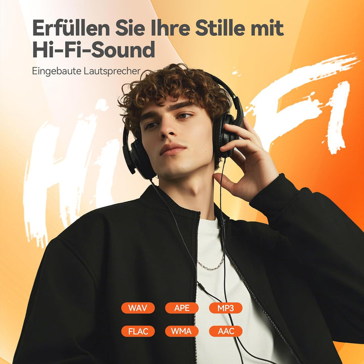 AGPTEK 64GB MP3 Player Bluetooth 5.3 mit 2,4" TFT Farbbildschirm, HiFi Musik Kinder MP3 Player mit L