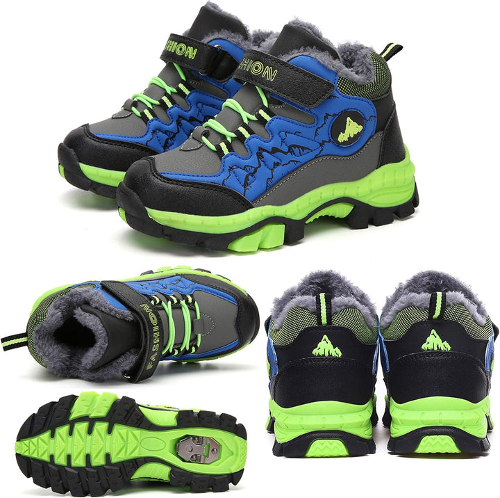 ZYLDK Kinder Winterschuhe Warm Gefütterte Winterboots Jungen Mädchen Trekkingschuhe Schneestiefel Ba