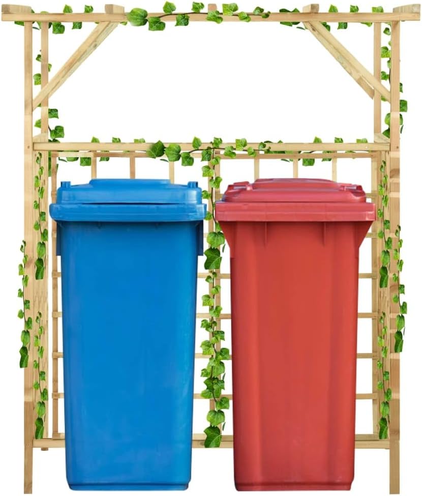 vidaXL Kiefernholz Imprägniert Pergola für 2 Mülltonnen Verrottungsfest Gartenpergola Holzpergola Ro