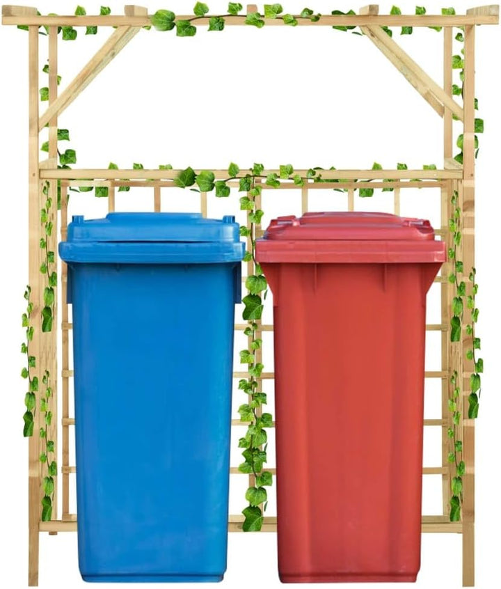 vidaXL Kiefernholz Imprägniert Pergola für 2 Mülltonnen Verrottungsfest Gartenpergola Holzpergola Ro