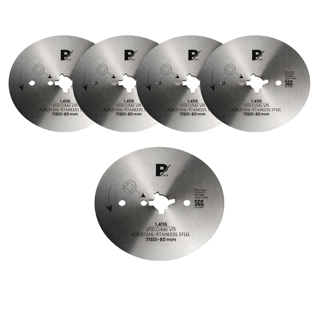Pirge Kreismesser Universal 80 mm Glatt 5 TLG - Schärfstes Dönermesser aus Edelstahl in Premium Qual