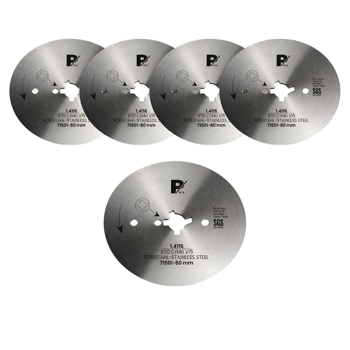 Pirge Kreismesser Universal 80 mm Glatt 5 TLG - Schärfstes Dönermesser aus Edelstahl in Premium Qual