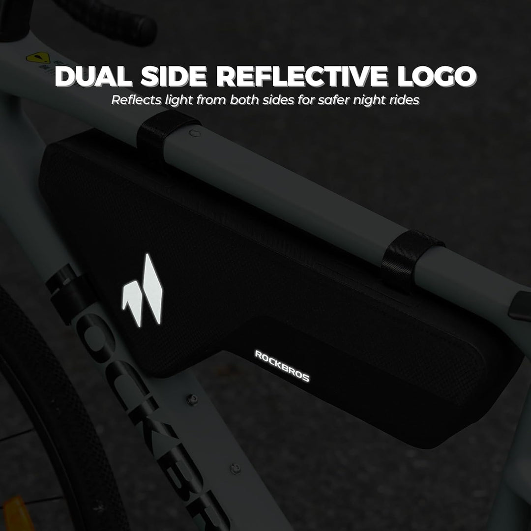 ROCKBROS Fahrrad Rahmentasche Unterrohr 100% Wasserdicht, Schlankes Design Oberrohrtasche mit PP Stü