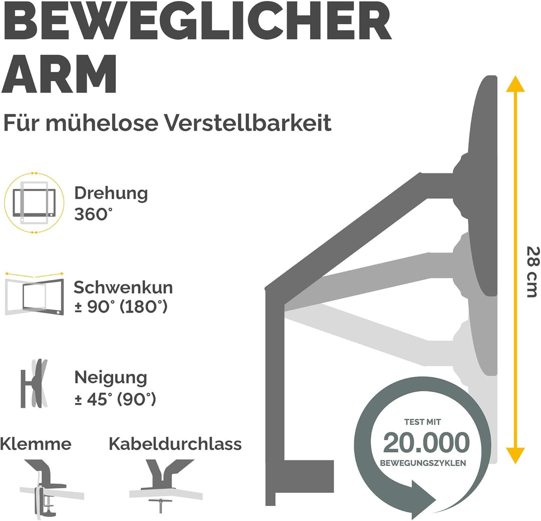 Fellowes Monitor Halterung für 1 Bildschirm bis 32 Zoll (81,28 cm) - Platinum Series Monitor Arm mit