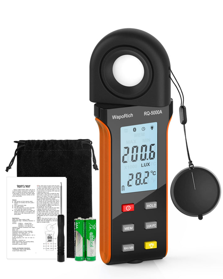 Luxmeter Lichtmessgerät, WapoRich Belichtungsmesser Digital Illuminance Light Meter Measure 1~400,00