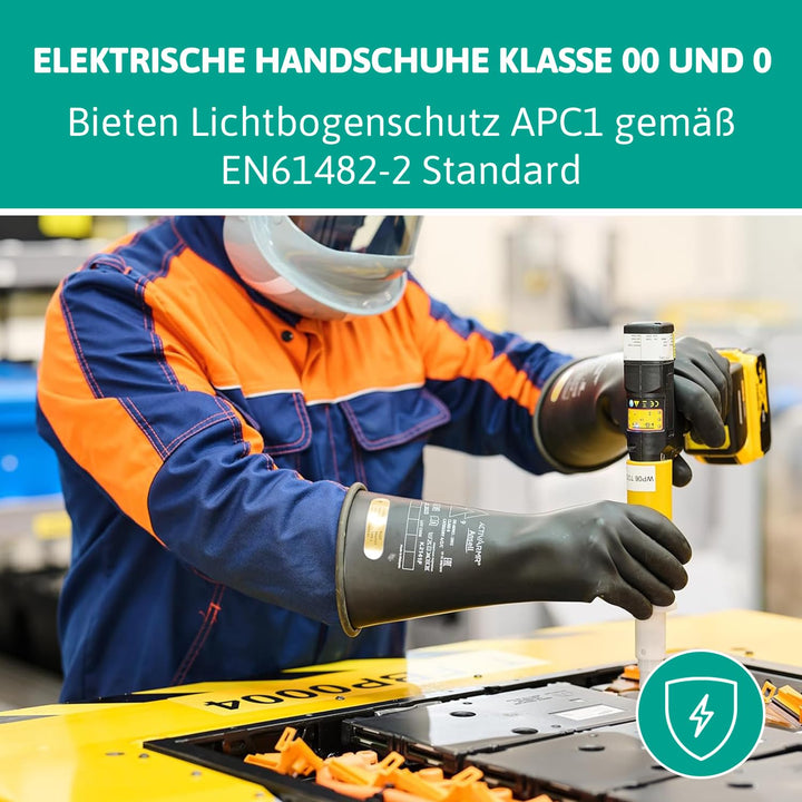 Ansell ActivArmr Elektriker-Schutzhandschuhe, Elektroschutz Klass 0 (1000V), Elektrisch Isolierende