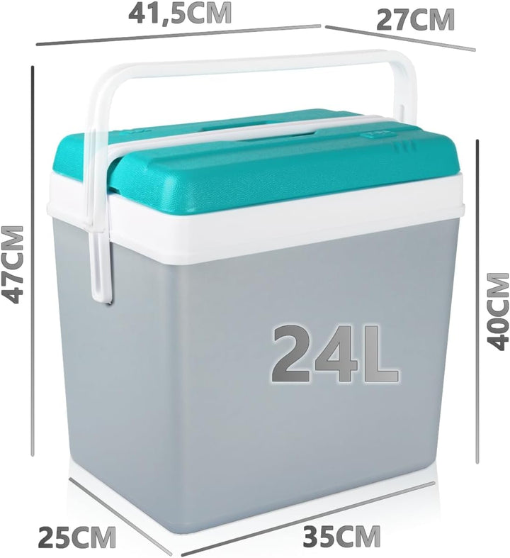 Kühlbox Isolierbox Kühltasche Camping Thermobox Isoliertasche Grau Kühlbox 24L, Kühlbox 24L