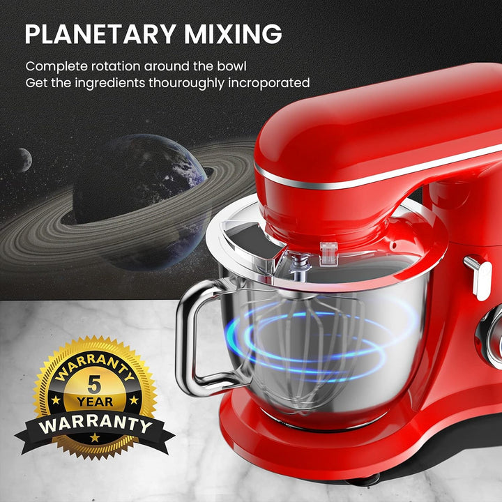 KICHOT 4,5L Küchenmaschine Knetmaschine, 10-Gang Küchenmaschine, Knethaken, FlachrüHrer, Spritzschut