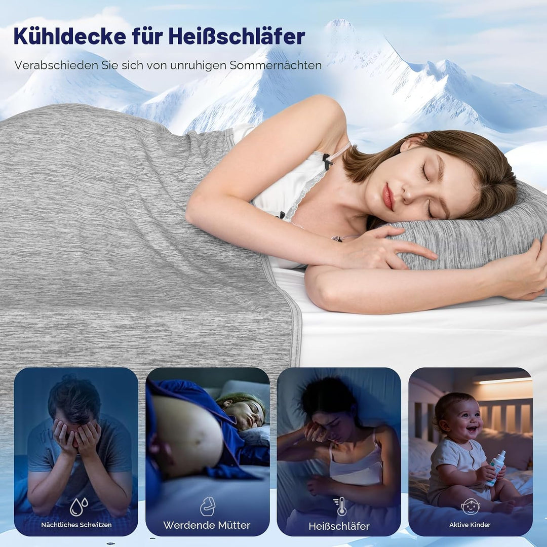Luxear Selbstkühlende Decke, Arc-Chill Q-Max 0,5 Kühldecke, 2 in 1 Doppelseitige Dünne Sommerdecke B