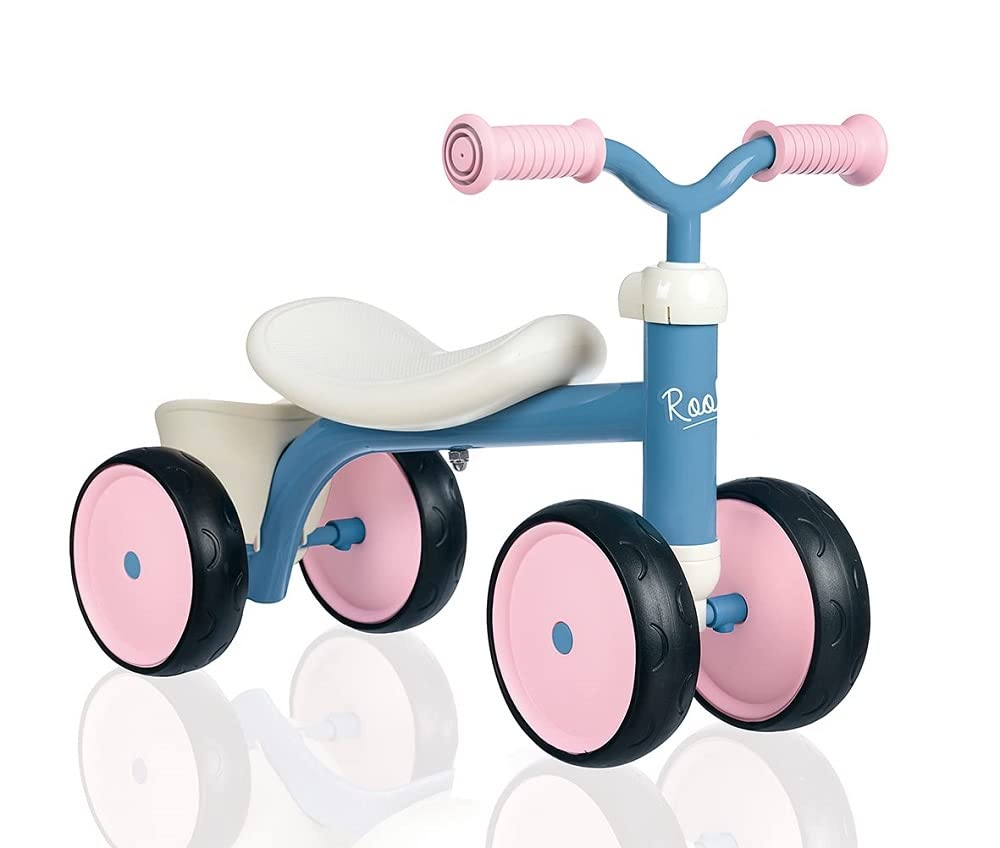 Smoby – Rookie Laufrad Rosa – ideale Lauflernhilfe für Kinder ab 12 Monaten, Lauflernrad mit Spielze