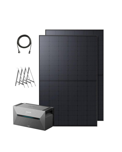 Anker SOLIX Balkonkraftwerk mit Speicher (820W | 1600Wh), Solarbank 2 E1600 Plus (1600Wh), 2× RS40B