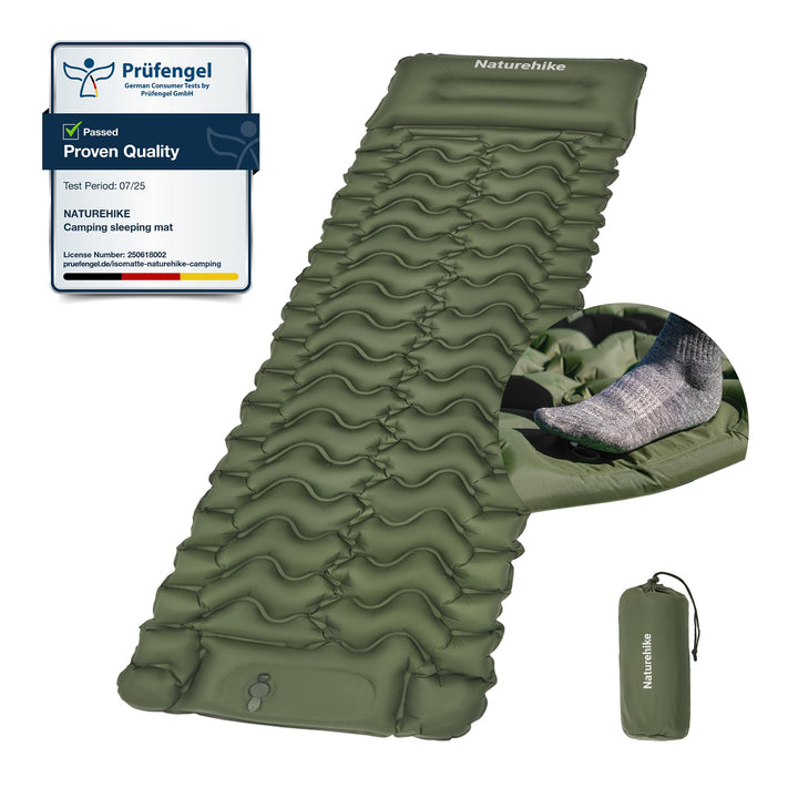 Naturehike Camping Isomatte, Ultraleichte Aufblasbare Schlafmatten, Integrierte Luftpumpe ist Einfac