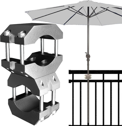 KD-TECH Stabiler Sonnenschirmhalter - Sonnenschirmständer für Balkon und runde, eckige Geländer - si