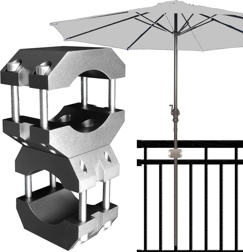 KD-TECH Stabiler Sonnenschirmhalter - Sonnenschirmständer für Balkon und runde, eckige Geländer - si