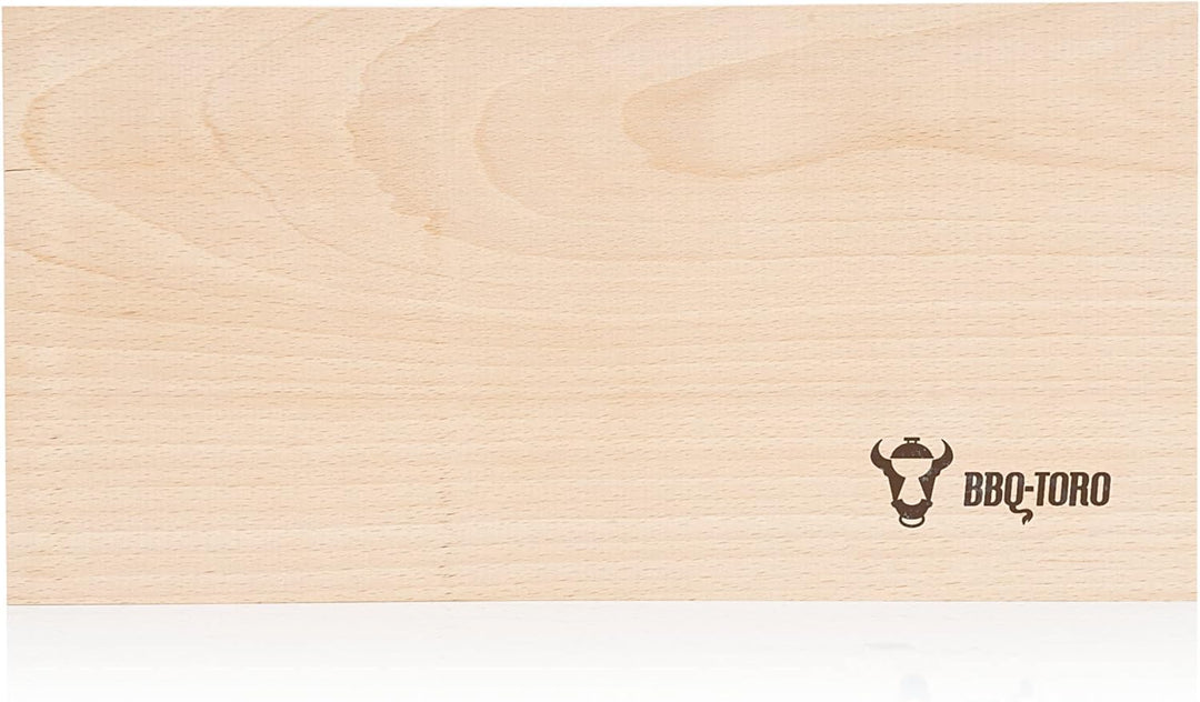 BBQ-Toro Räucherbrett aus 100% Buchenholz (6 Stück) | 30 x 15 x 1 cm | Grillbrett zum Erzeugen von R