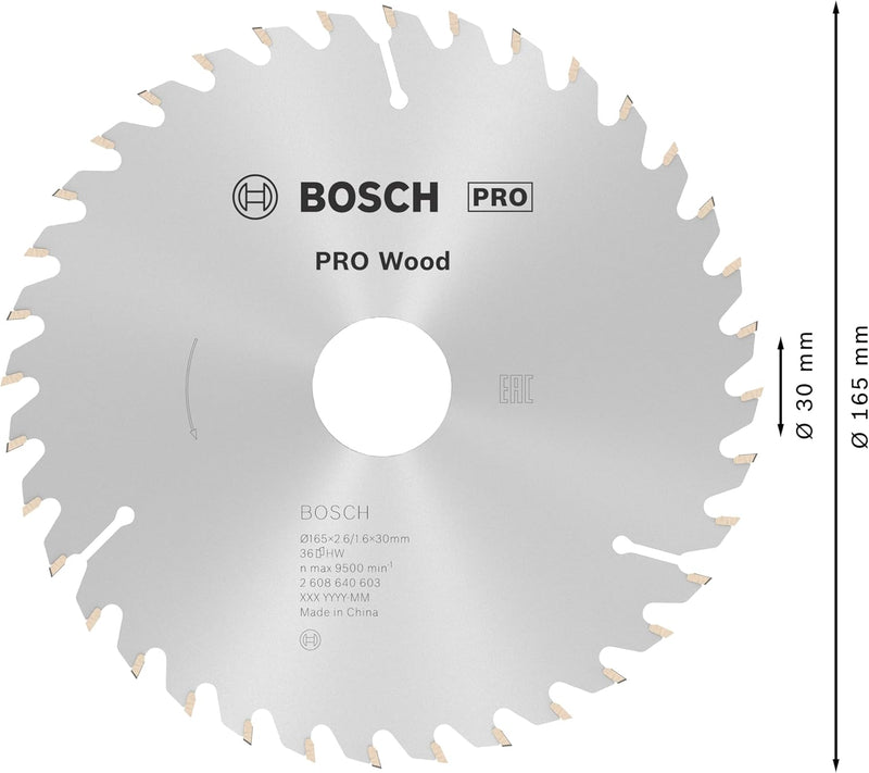 Bosch Accessories Bosch Professional 1x Kreissägeblatt Optiline Wood (Sägeblatt für Holz, Ø 165 x 30