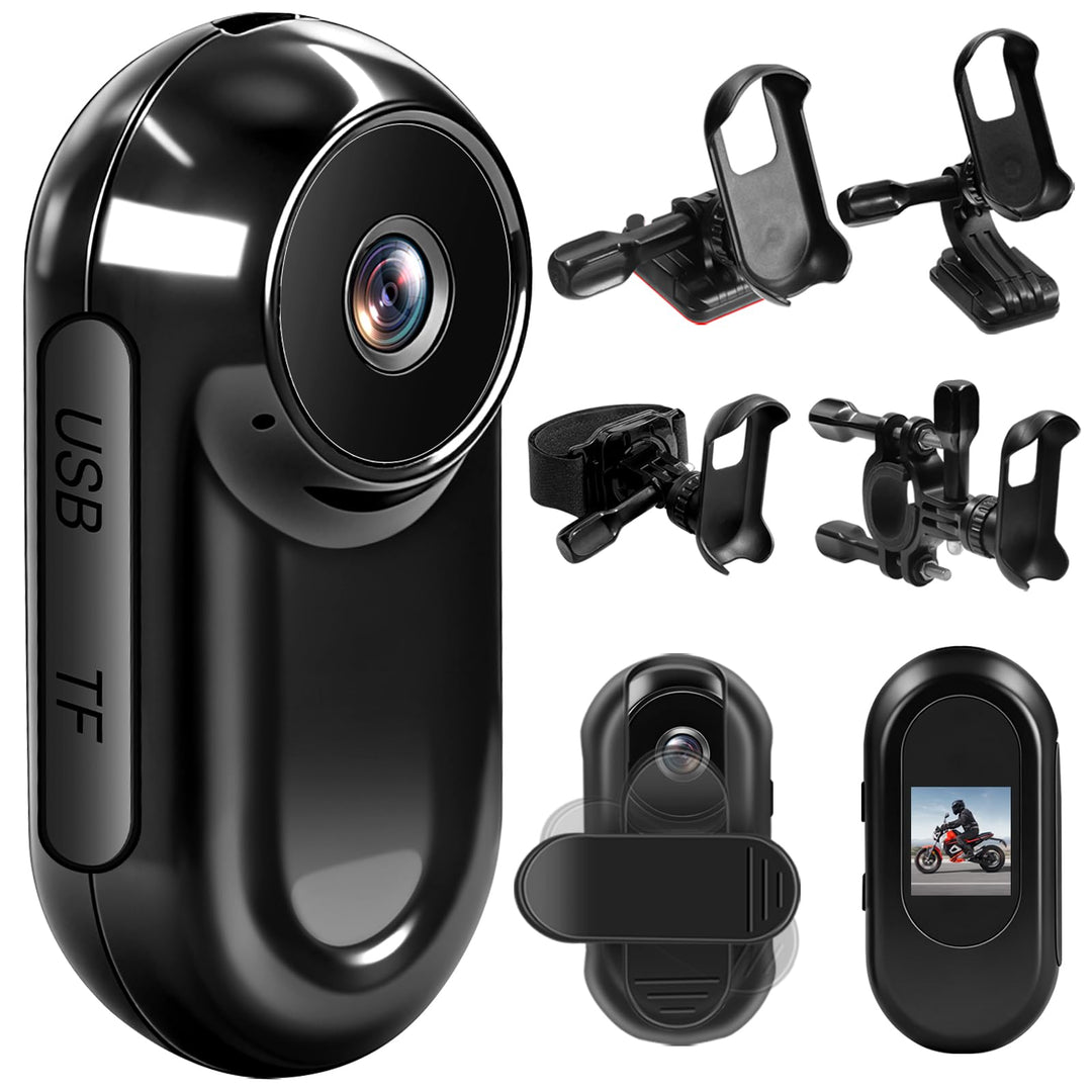 Action Cam, HD 1080P Mini Sport Action Kamera mit 0,63-Zoll-Display, 120°-Daumen Actionkamera, Magne