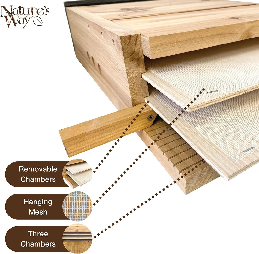 Nature 's Way Vogel Produkte cwh6 Triple Kammer Cedar Bat House, 52,1 x 30,5 x 12,7 cm Garten, Garte