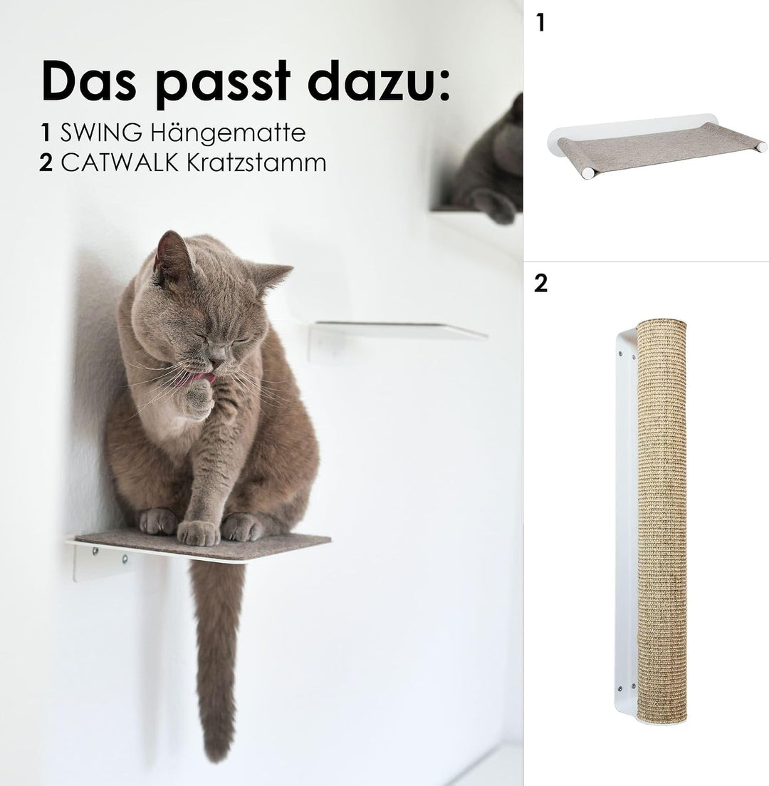 LucyBalu® STEPS Katzentreppe Wand Innen & Aussen 3er Set | Katzen Kletterwand | Wandpark für Katzen