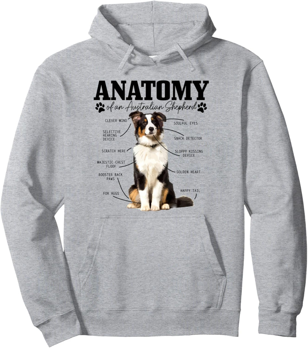 Anatomy Of An Australian Shepherd Lustiger Hund Mutter Papa Pullover Hoodie