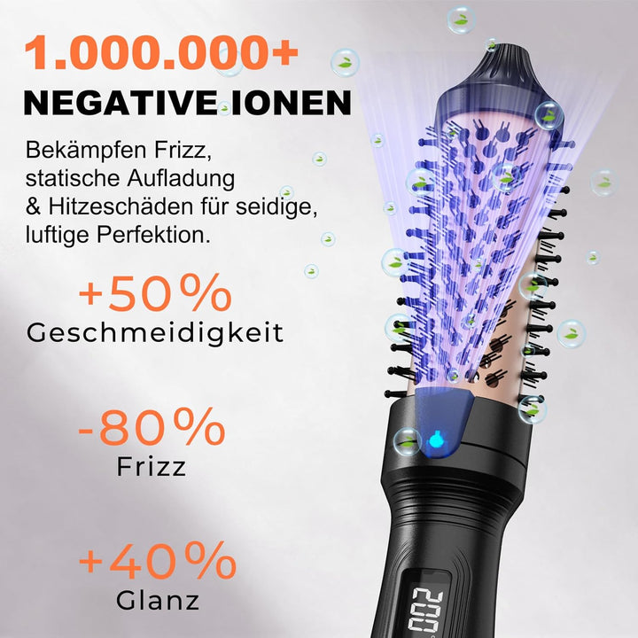 K&K Thermobürste Keratin Thermal Brush Protect Beheiztes Fass Heisse Haarbürste, Ionisch Glatt Schei
