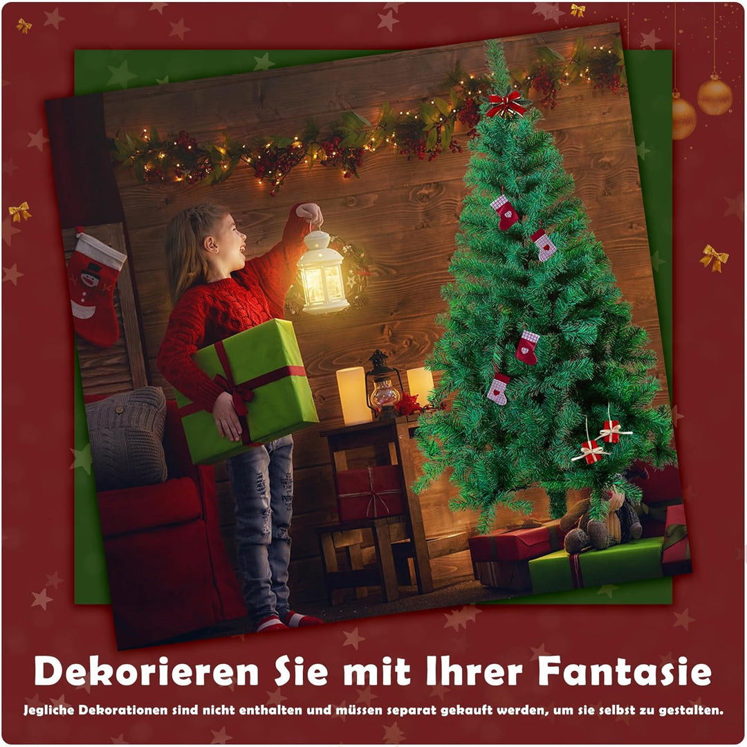 Froadp 120cm Künstlicher Grün PVC Weihnachtsbaum Tannenbaum Kiefernadel(Grün PVC, 120cm) 120cm Grün