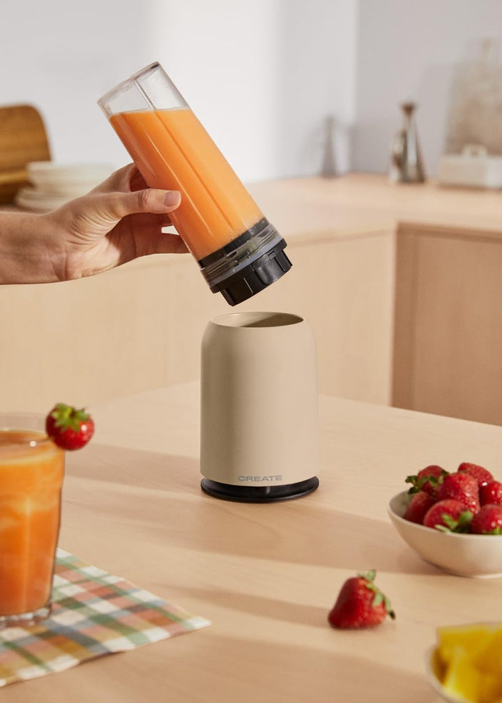 CREATE/MOI/Standmixer Sand/Mixer für Smoothies und Milchshakes, 400ml Glas, BPA-frei, tragbar, Edels