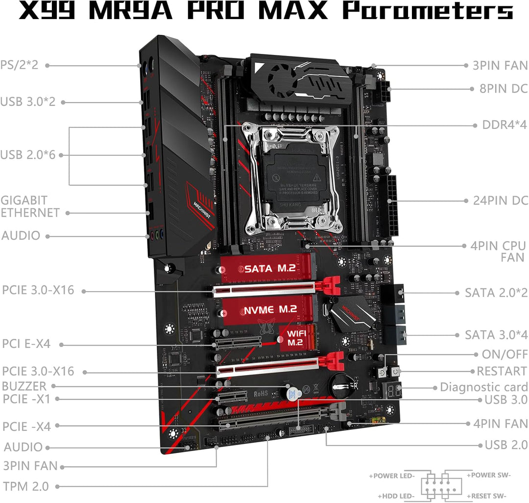 MACHINIST X99 Computer-Motherboards, LGA 2011-V3 (Intel Core i7 5./6. Generation) ATX Server Motherb