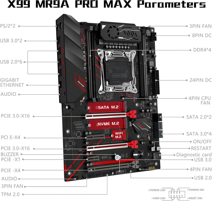 MACHINIST X99 Computer-Motherboards, LGA 2011-V3 (Intel Core i7 5./6. Generation) ATX Server Motherb
