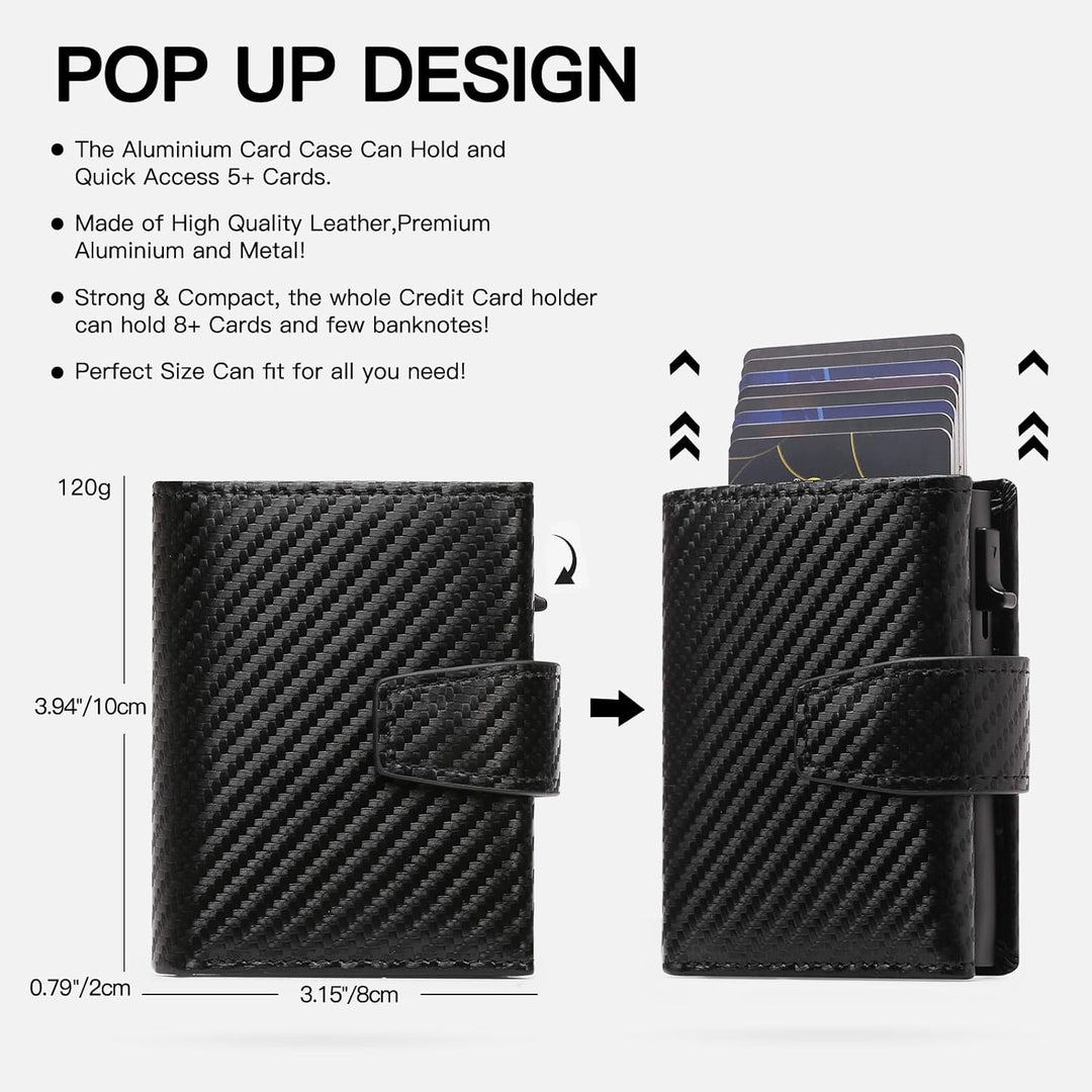 SENDEFN Kartenetui mit Münzfach | Geldbörse Herren RFID Schutz | Geldbeutel aus echtem Leder | Mini