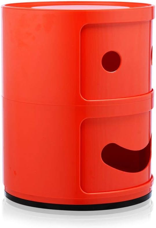 Kartell Componibili Container lächelnd, Kunststoff, Rot, 32 x 32 x 40 cm 2-fächer Smile Rot Lächelnd