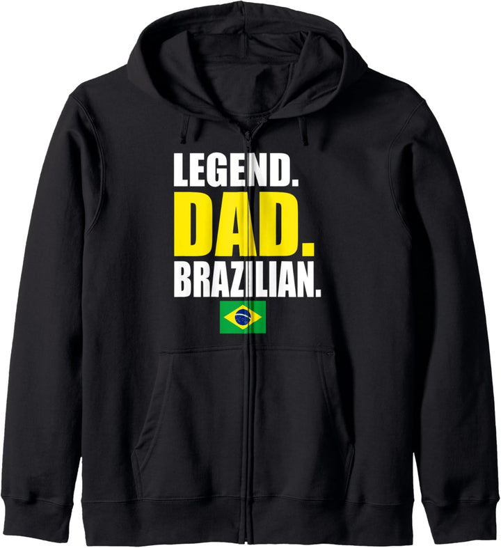 Legend Dad Brazilian Brazil Flag Fathers Day Kapuzenjacke