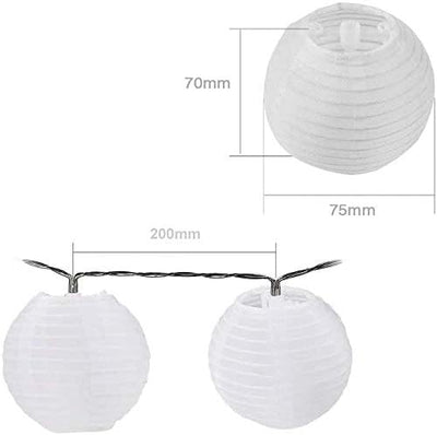 Qedertek Solar Lichterkette Lampion Aussen 6 Meter 30 LED Laternen 2 Modi Wasserdicht Solar Beleucht