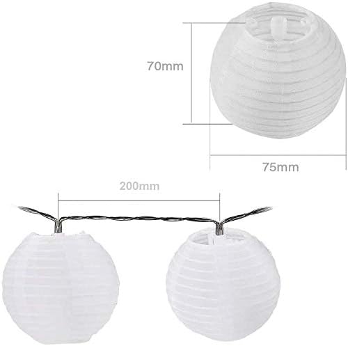 Qedertek Solar Lichterkette Lampion Aussen 6 Meter 30 LED Laternen 2 Modi Wasserdicht Solar Beleucht